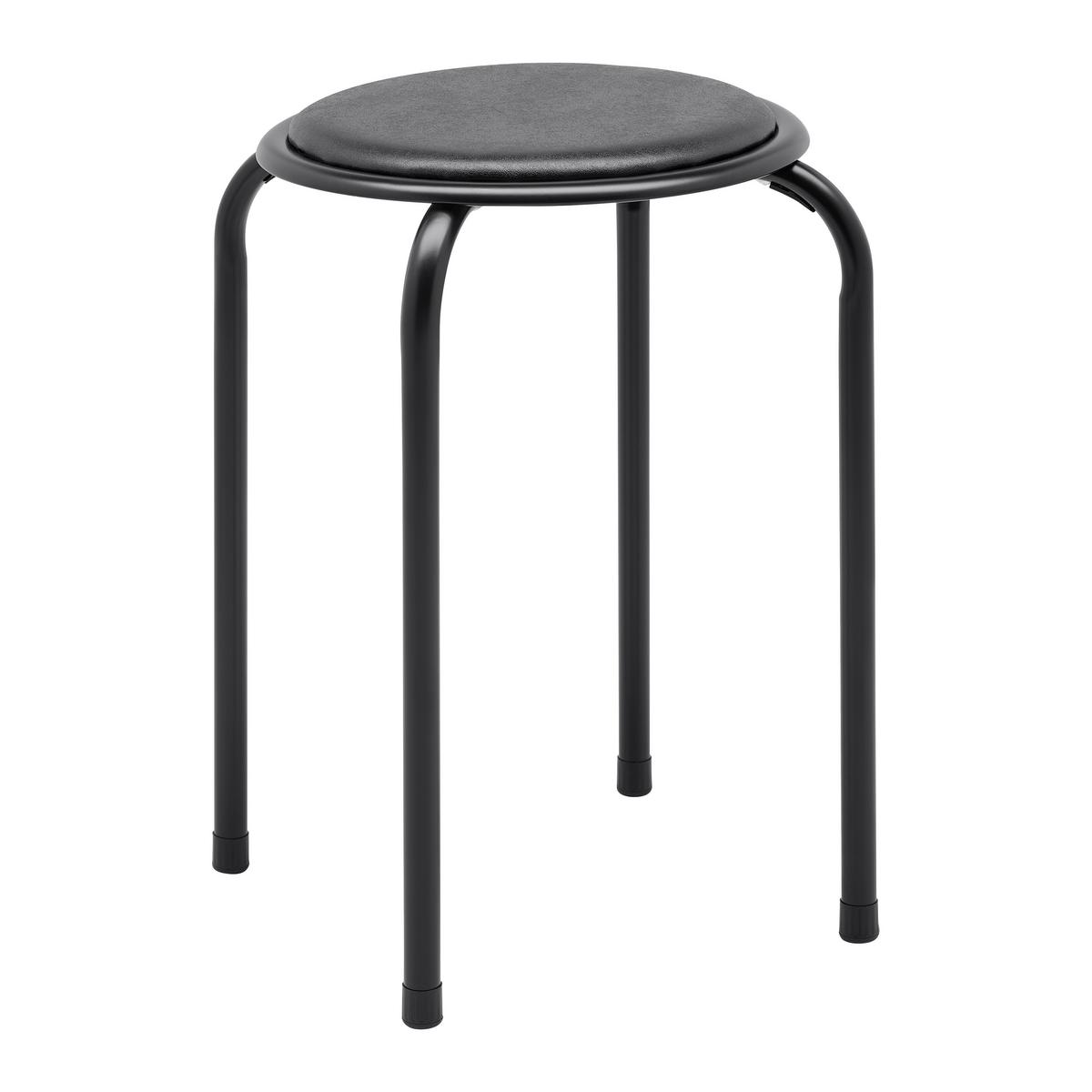 Stohovatelná stolička RAKI černá - černá, Konvenční, kov/kompozitní dřevo (30/45cm) - Mömax