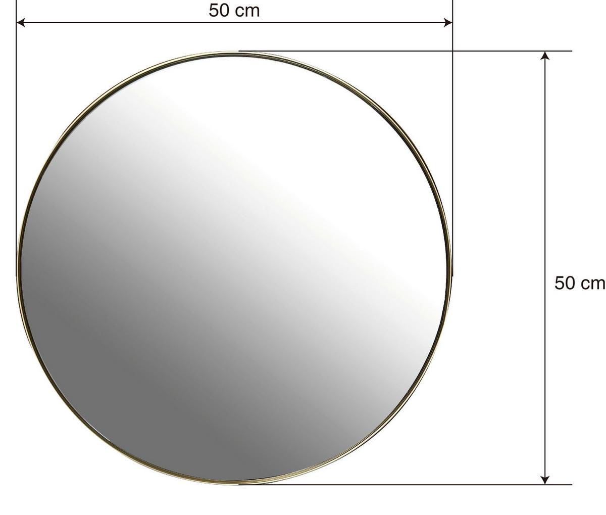Zrkadlo P: 50cm - zlatá, Modern, kov/sklo (50/50/1,5cm)