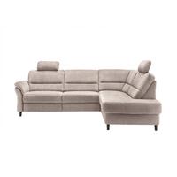 Ecksofa Cavoli Beige Relaxfunktion S: 266x190 cm - Beige/Schwarz, MODERN, Textil (266/190cm) - Livetastic