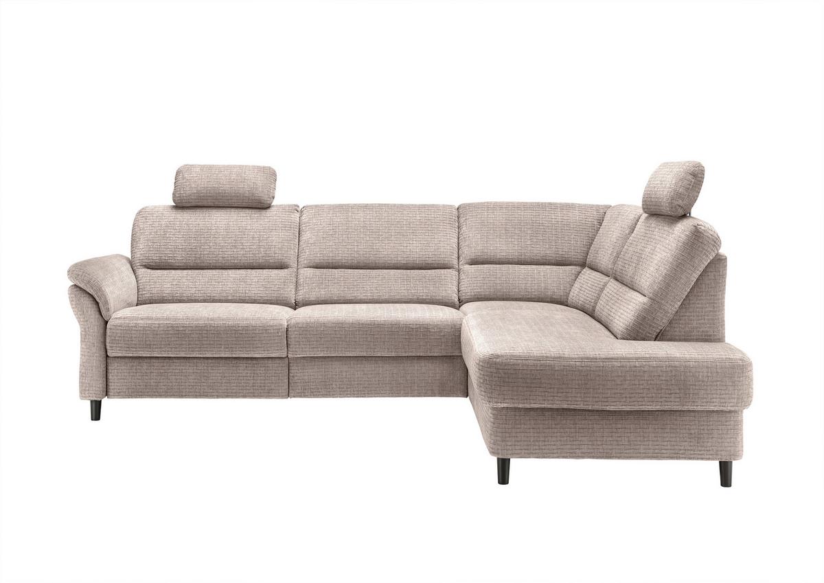 Ecksofa Cavoli Beige Relaxfunktion S: 266x190 cm - Beige/Schwarz, MODERN, Textil (266/190cm) - Livetastic