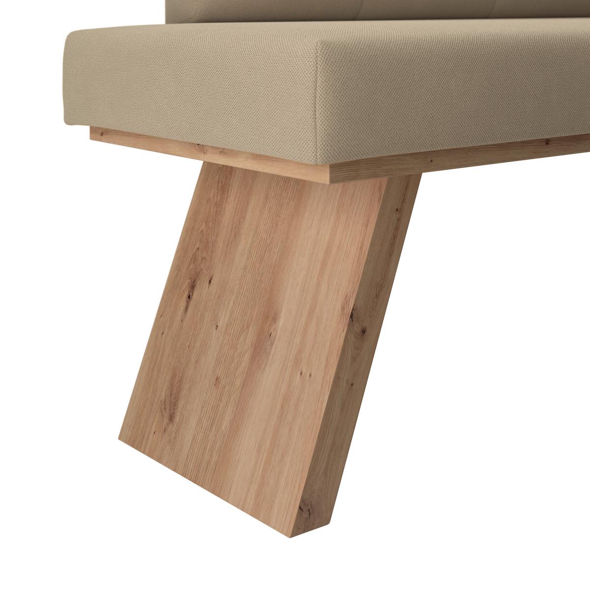 Eckbank Emma Ii Webstoff Beige, B: 185 Cm - Eichefarben/Beige, KONVENTIONELL, Holzwerkstoff/Textil (185/150cm)