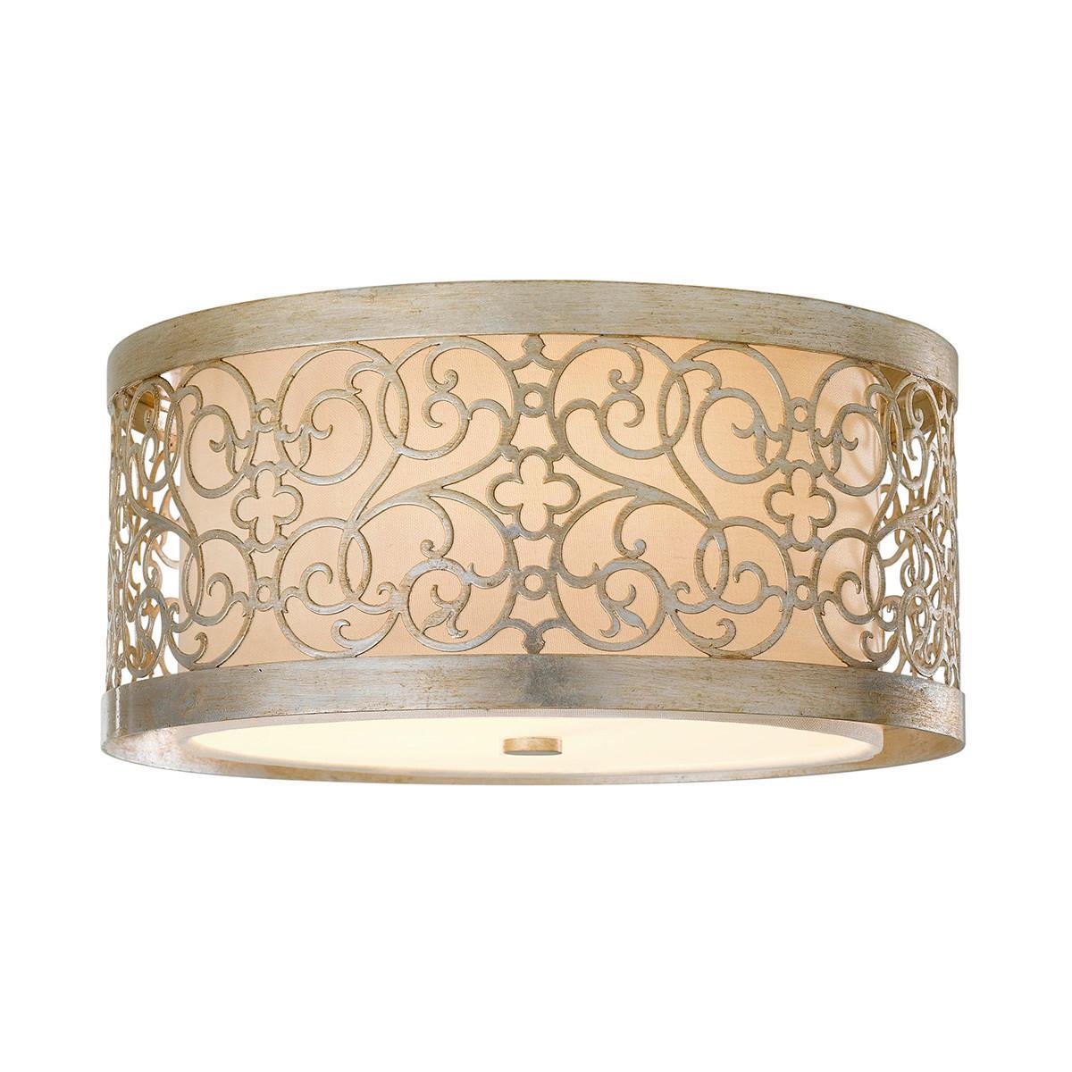 DECKENLEUCHTE FE-ARABESQUE-F - Champagner/Silberfarben, LIFESTYLE, Glas/Metall (37.5/37.5/17.1cm) - Elstead Lighting