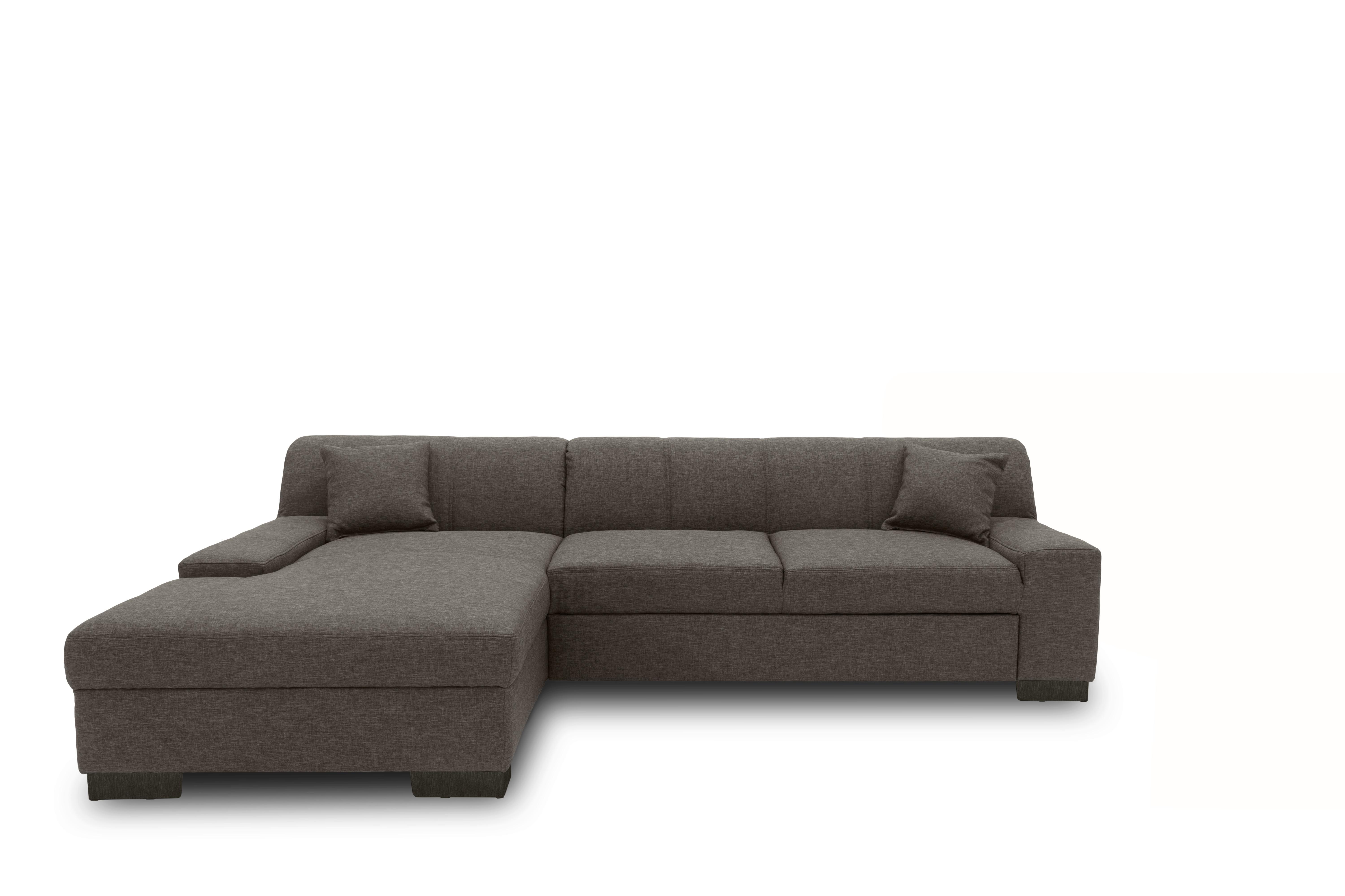 Ecksofa Norma Grau Webstoff - Wengefarben/Grau, Design, Textil (153/268cm) - MID.YOU