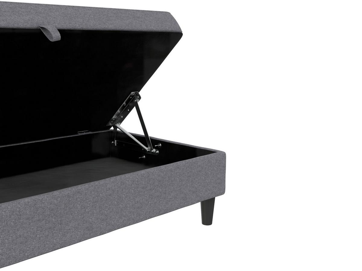 Hocker Hannover Grau, mit Stauraum - Schwarz/Grau, Basics, Textil (130/43/69cm) - Livetastic