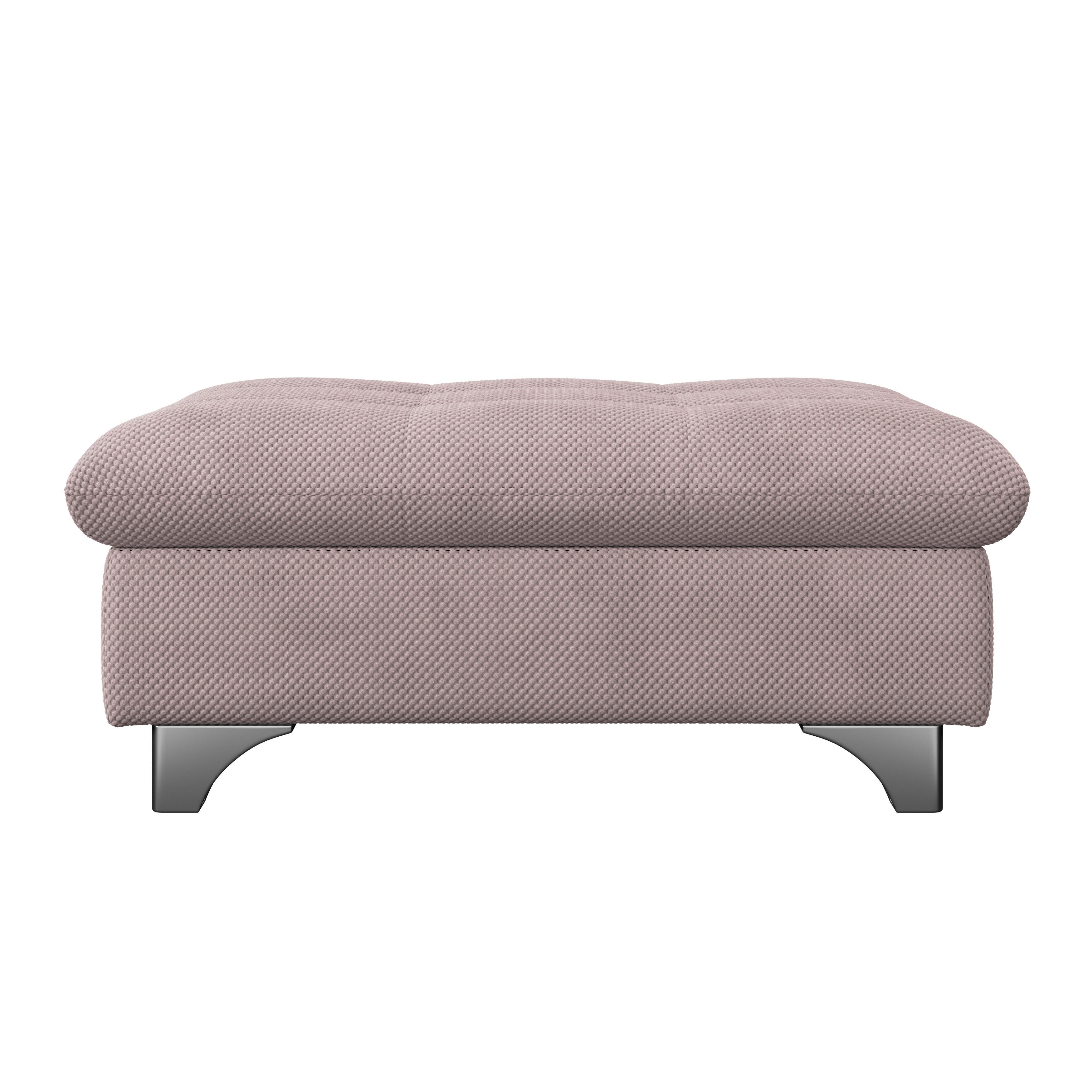 Hocker Gemini Rosa, B: 108cm - Chromfarben/Rosa, KONVENTIONELL, Textil (108/46/108cm)