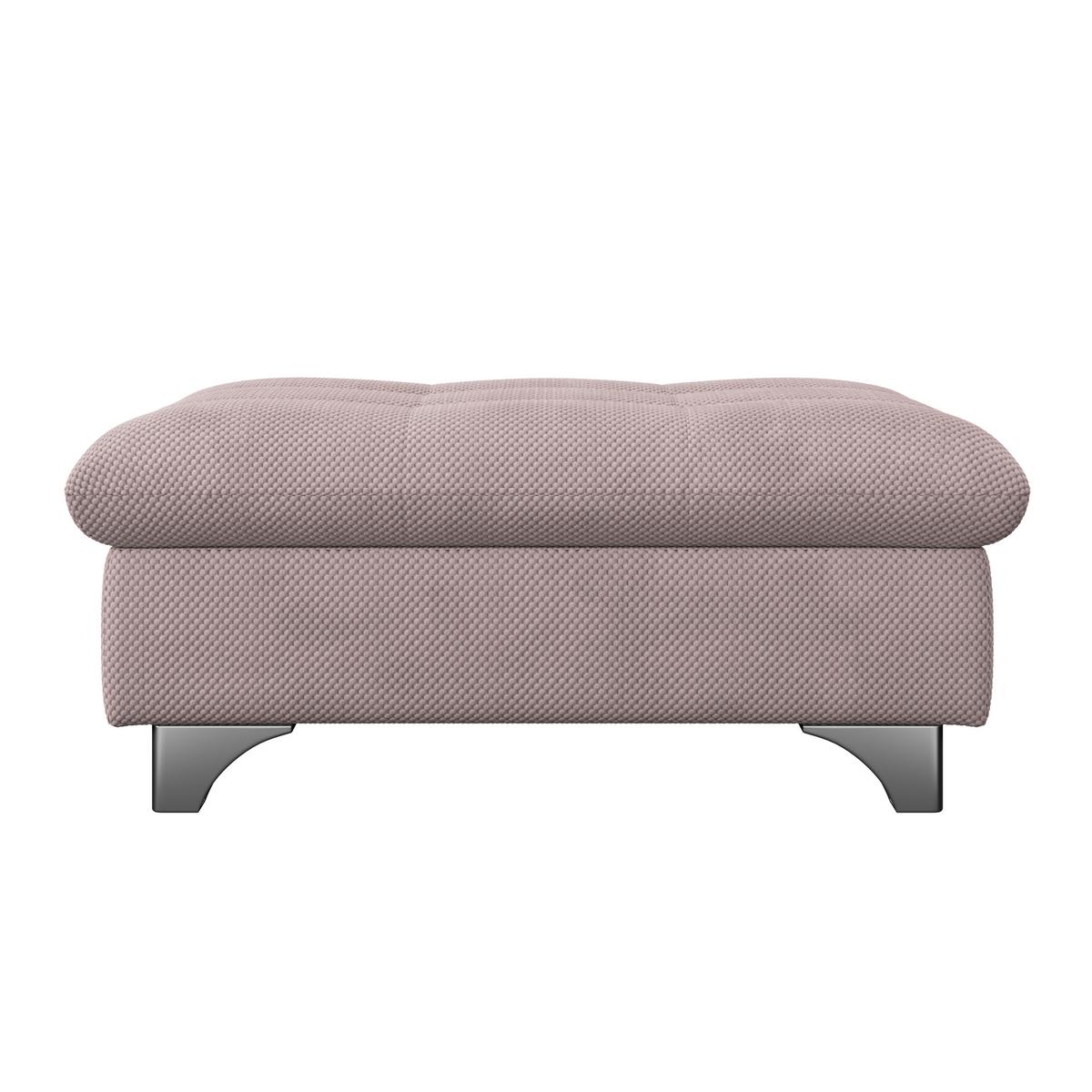 Hocker Gemini Rosa, B: 108cm - Chromfarben/Rosa, KONVENTIONELL, Textil (108/46/108cm)