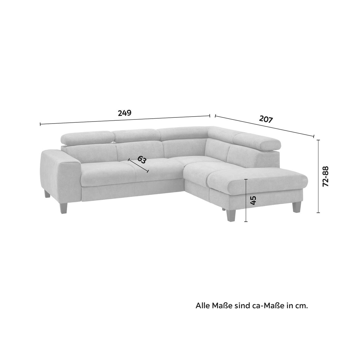 Sedací souprava Malibu šedá - tmavě šedá, Moderní, dřevo/textil (249/88/207cm) - Bessagi Home