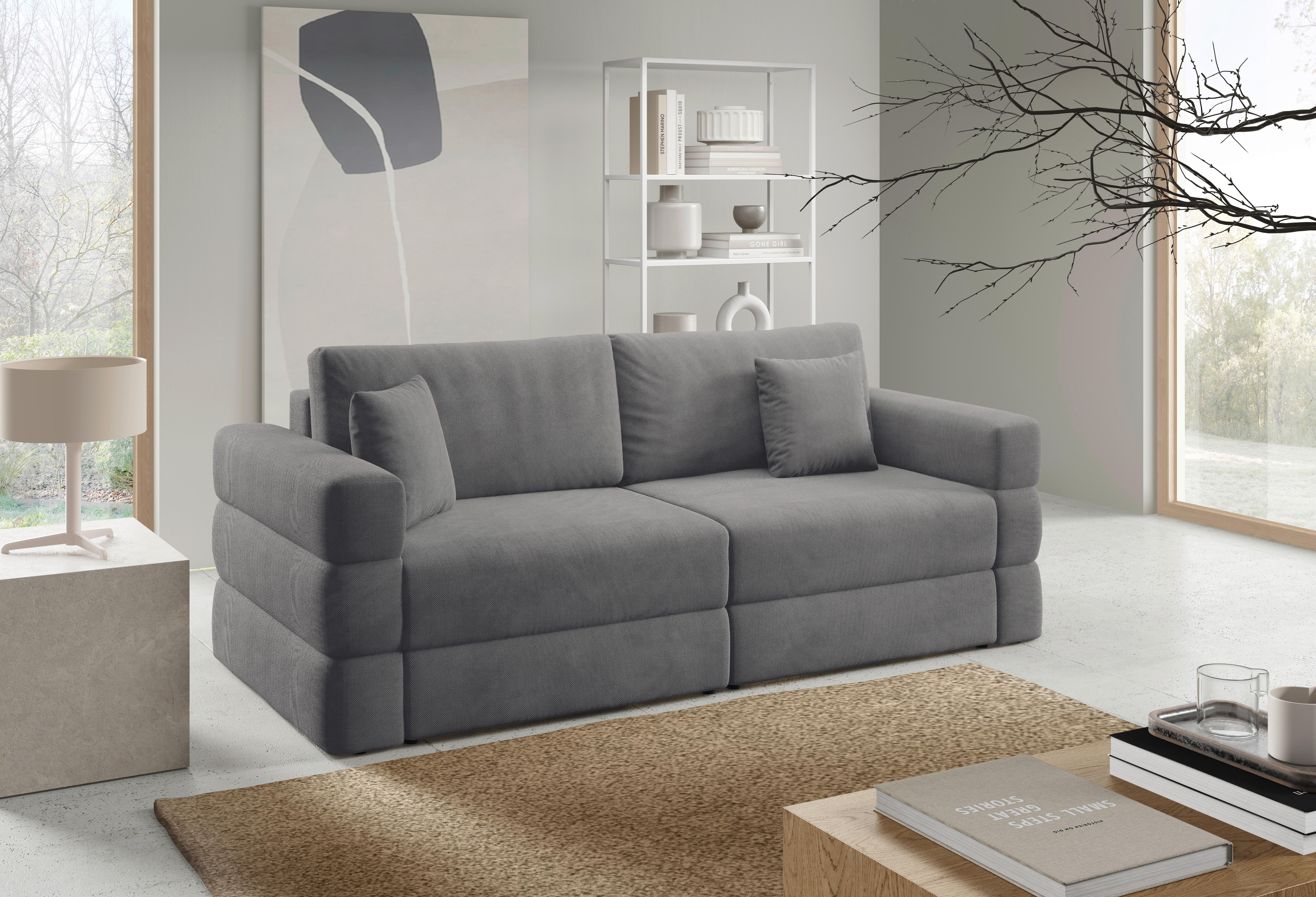 Schlafsofa Terazzo Dunkelgrau B: 254cm