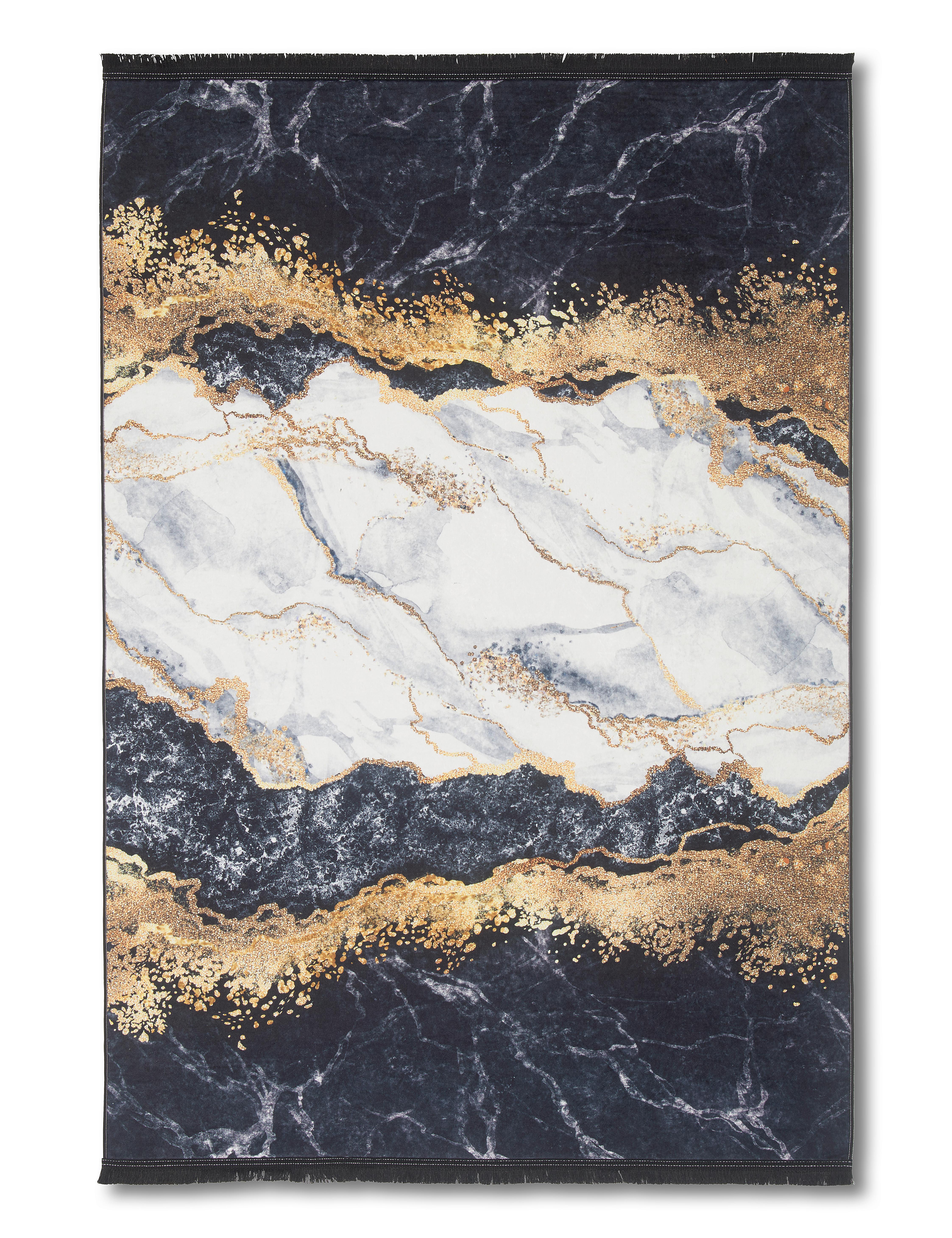 Webteppich Multicolor Zephy 80x150 cm - Goldfarben/Schwarz, Basics, Textil (80/150cm) - Luca Bessoni