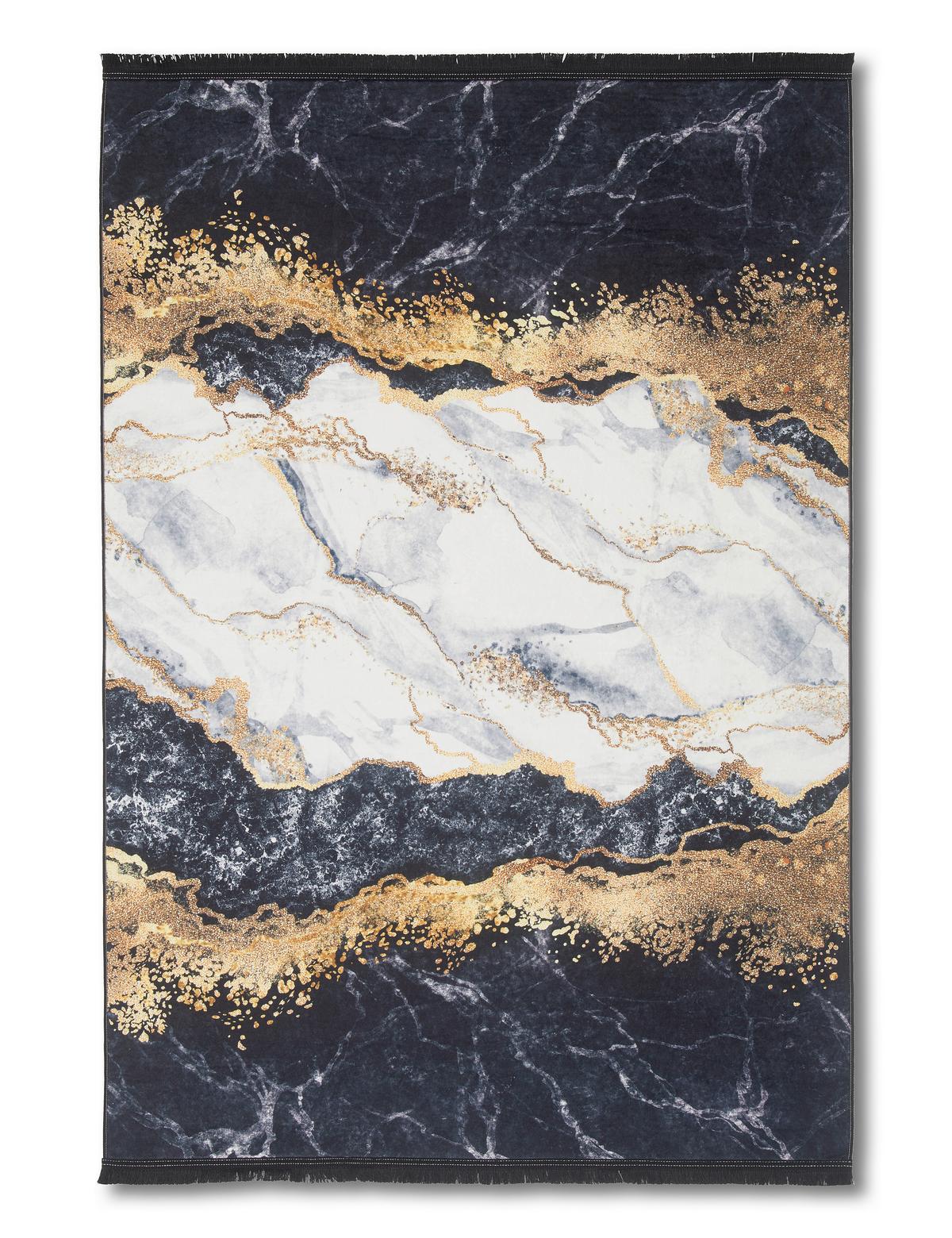 Webteppich Multicolor Zephy 80x150 cm - Goldfarben/Schwarz, Basics, Textil (80/150cm) - Luca Bessoni