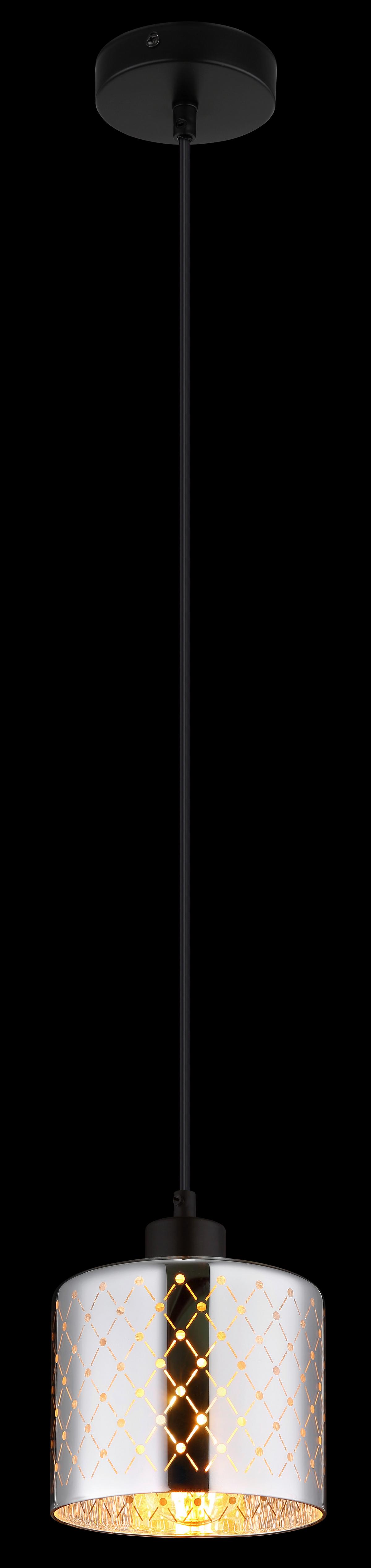HÄNGELEUCHTE Exkl. 1xE27 40W - Klar/Chromfarben, Basics, Glas/Kunststoff (15/120cm) - Globo