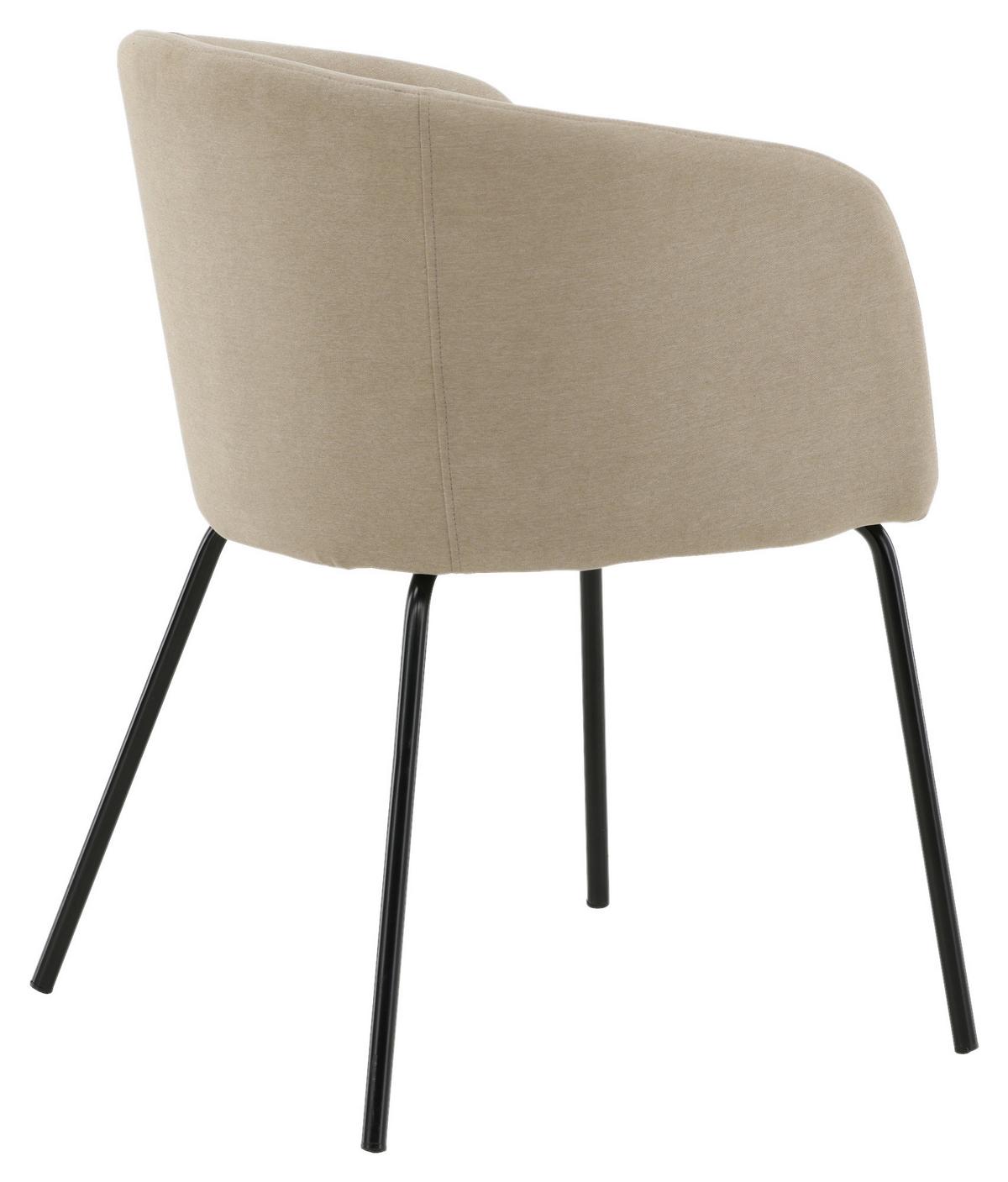 Stuhl Berit - Beige/Schwarz, Design, Holz/Kunststoff (55/78/55cm) - Livetastic