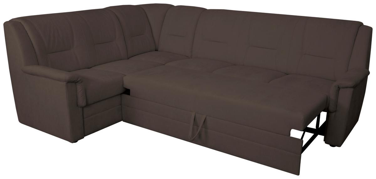 ECKSCHLAFSOFA Rafael, Braun S: 279x224cm - Beige/Schwarz, Trend, Textil (279/224cm)