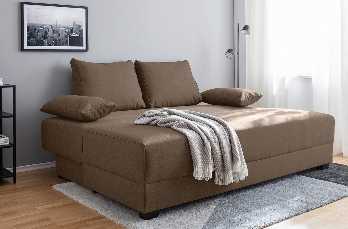 Schlafsofa Dingo, Braun B: 202 cm - Dunkelbraun/Braun, Design, Textil (202/85/110cm) - MID.YOU
