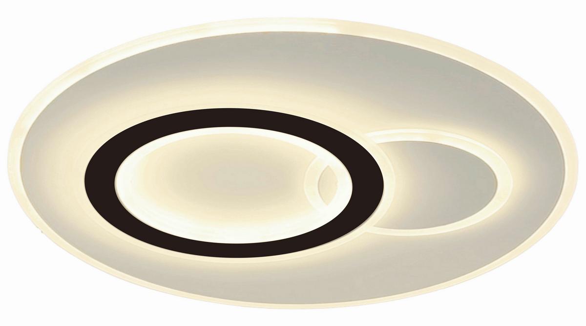 LED-Deckenleuchte Coralie - Opal/Schwarz, Basics, Kunststoff/Metall (46/6cm) - Luca Bessoni