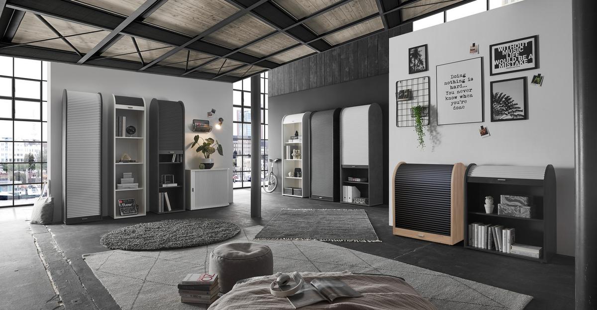 Aktenschrank Grau/graphitfarben B: 69 Cm - Graphitfarben/Grau, MODERN, Holzwerkstoff/Kunststoff (69/85/44cm) - Livetastic