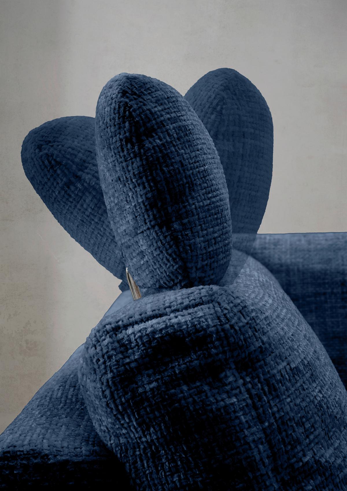 Eckschlafsofa Positano, Blau S: 206x265 Cm - Wildeiche/Blau, MODERN, Textil (206/265cm) - Livetastic