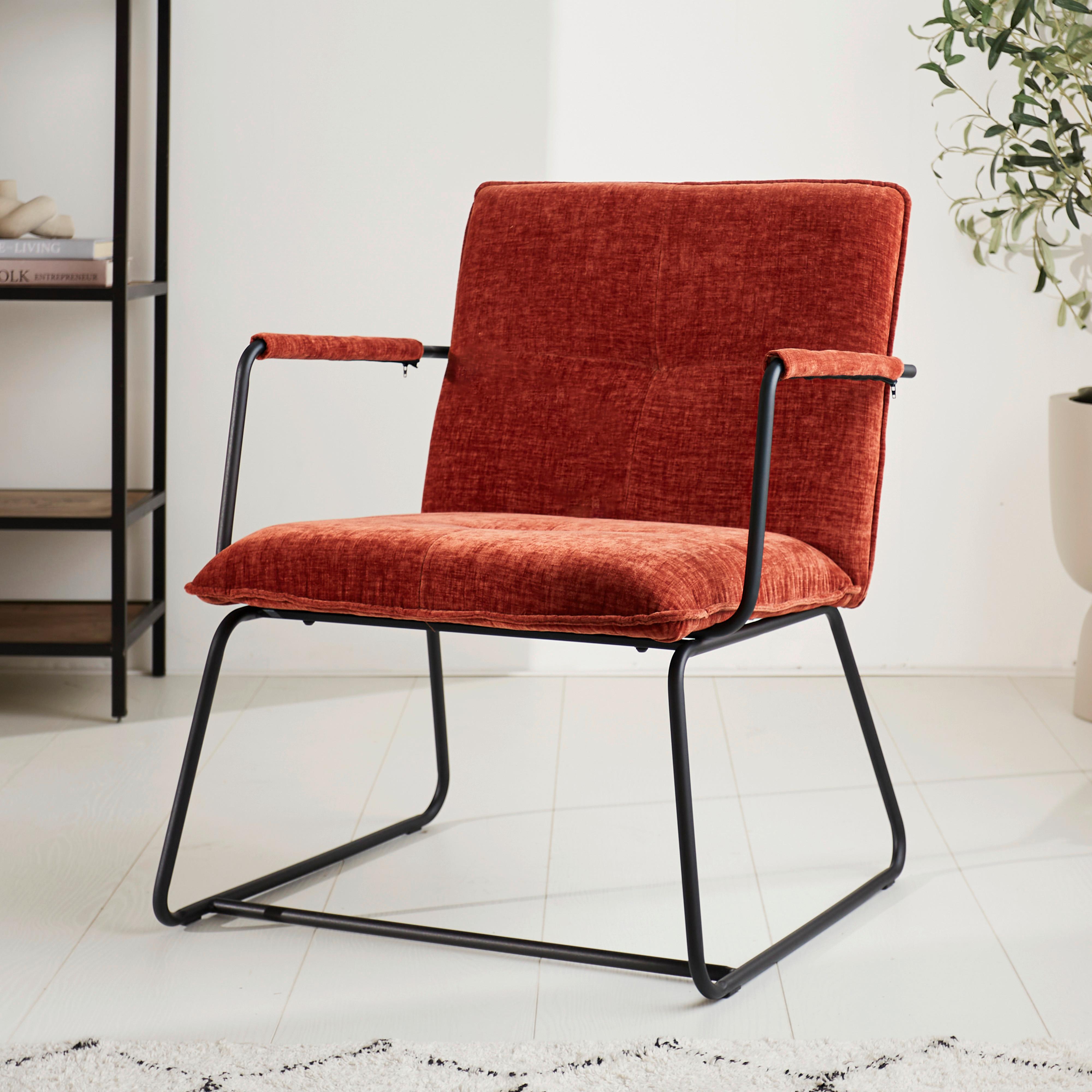 Sessel Bilbao Kupferfarben B: 65 cm - Schwarz/Kupferfarben, MODERN, Textil (65/80/68cm) - MID.YOU