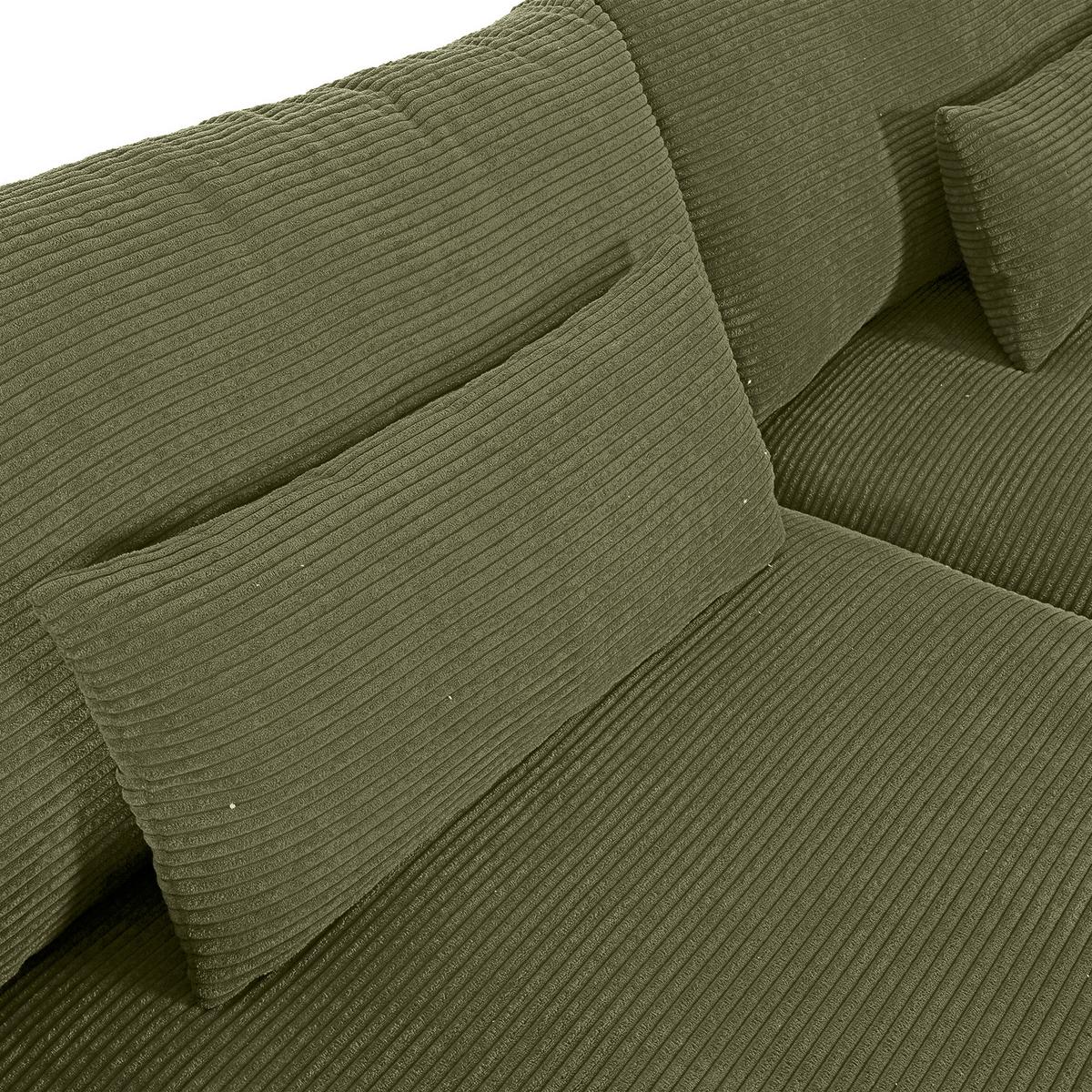 Bigsofa Manolis Dunkelgrün B: 260 cm - Dunkelgrün/Schwarz, KONVENTIONELL, Textil (260/66/115cm) - MID.YOU