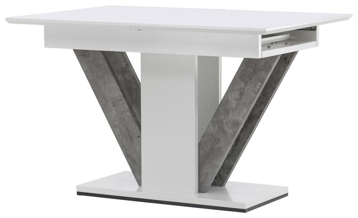 Esstisch Disa - Weiß/Grau, Design, Holz/Holzwerkstoff (120/80/76cm) - Livetastic