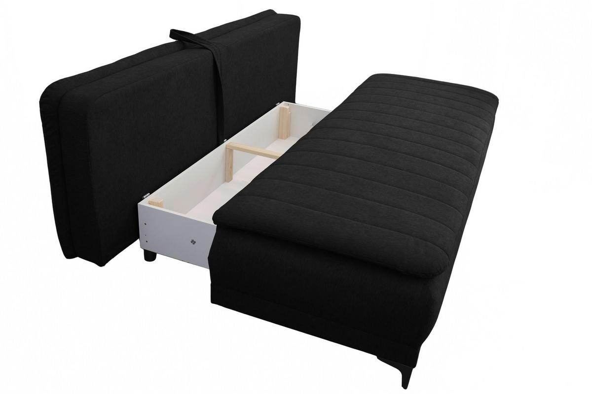 Schlafsofa Moliss Anthrazit B: 202 cm - Anthrazit/Schwarz, Basics, Textil (202/98/78cm) - Livetastic