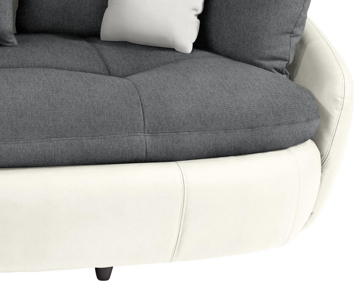 Megasofa Mit Kissen Aruba, Mikrofaser/lederlook - Schwarz/Weiß, LIFESTYLE, Textil (238/80/140cm)
