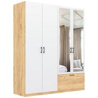 Kleiderschrank Mila - Klar/Eiche Artisan, KONVENTIONELL, Glas/Holzwerkstoff (180/210/54cm)