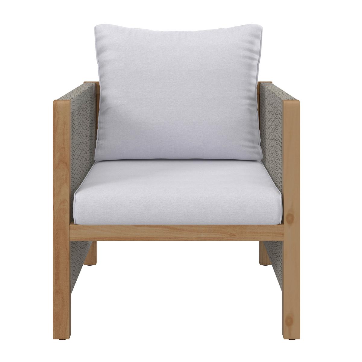 TERASOVÁ SEDACÍ SOUPRAVA EFFIE - světle šedá, Moderní, dřevo/textil (124/64,5/63,5cm) - Bessagi Garden