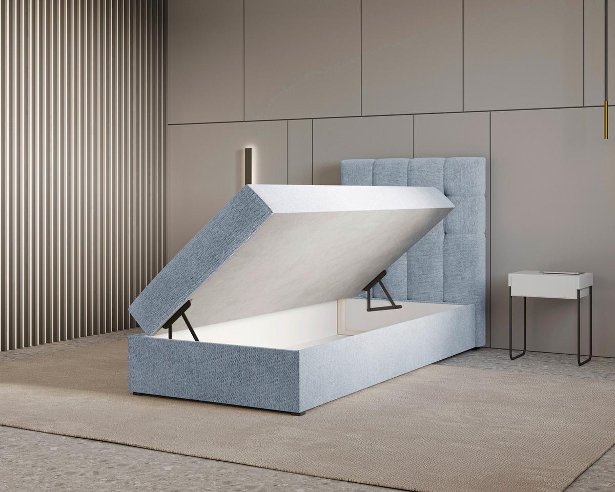 BOXBETT Oslo Blau 90x200cm - Blau, MODERN, Holz/Kunststoff (90/200cm) - MID.YOU