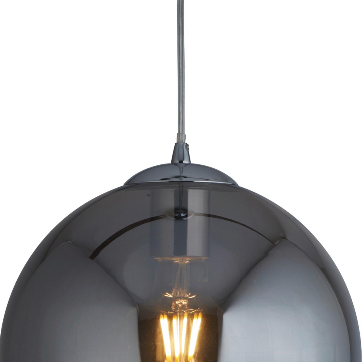 Hängeleuchte Balls H: 120 cm 1-Flammig, höhenverstellbar - Chromfarben, Design, Glas/Metall (30/120cm)