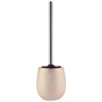 WC SADA - ŠTĚTKA A DRŽÁK PAM - barva růžového zlata/barvy stříbra, Moderní, kov/plast (11,5/11,5/39,5cm)