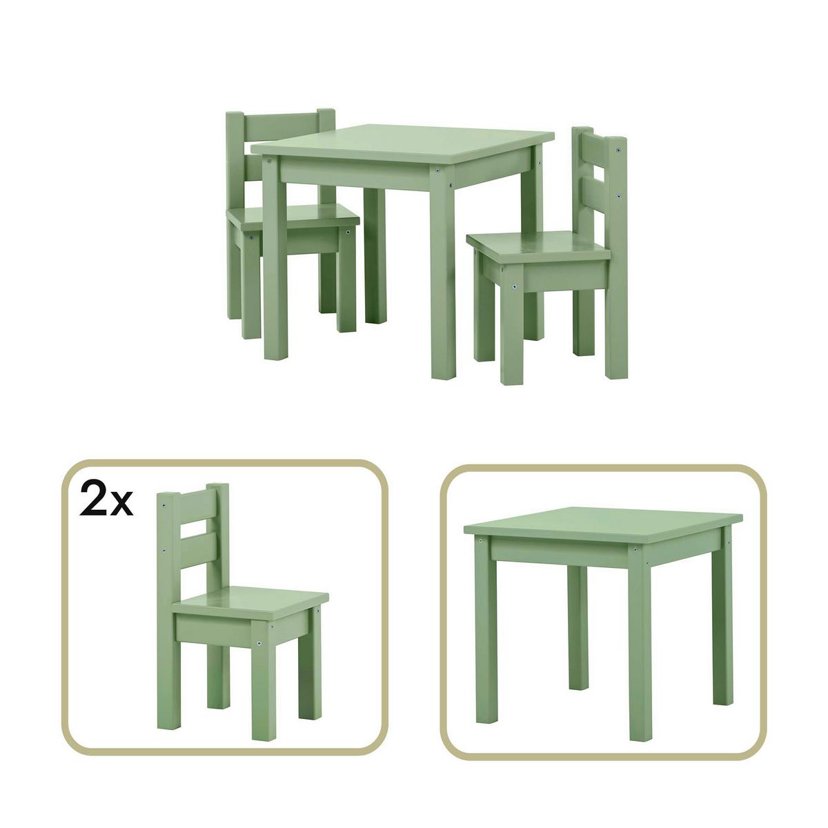Kindersitzgruppe Bunde Mads Pastellgrün - Pastellgrün, MODERN, Holz - MID.YOU