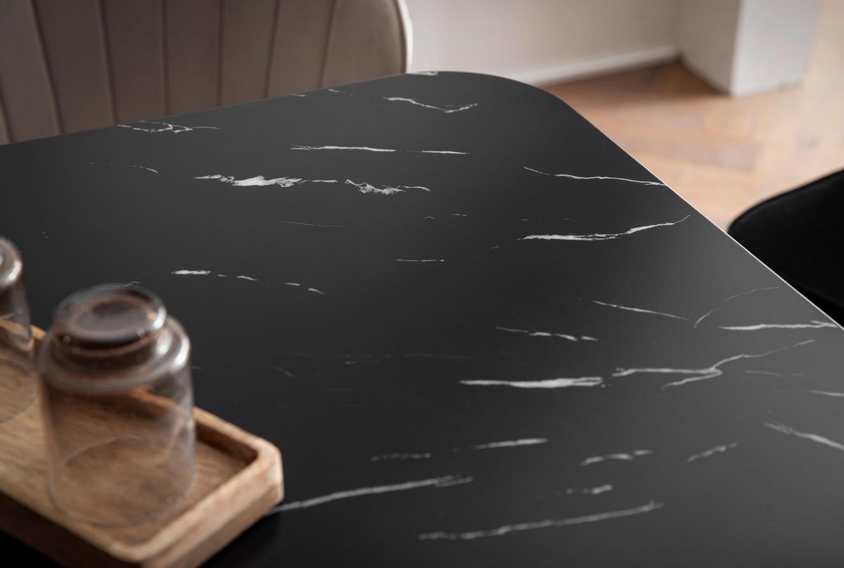 JÍDELNÍ STŮL WL6.958 - černá/barvy zlata, Design, kov/kompozitní dřevo (140/80/76cm) - MID.YOU