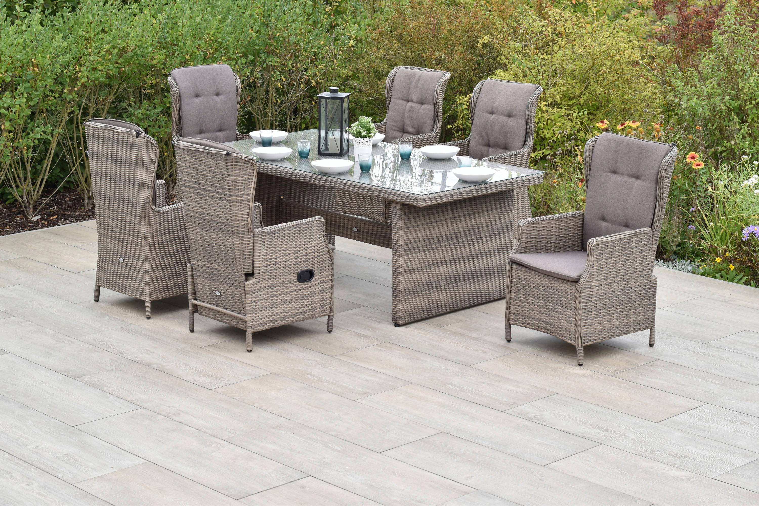 Gartenset Riviera - Naturfarben/Grau, MODERN, Kunststoff/Textil - Gardenson