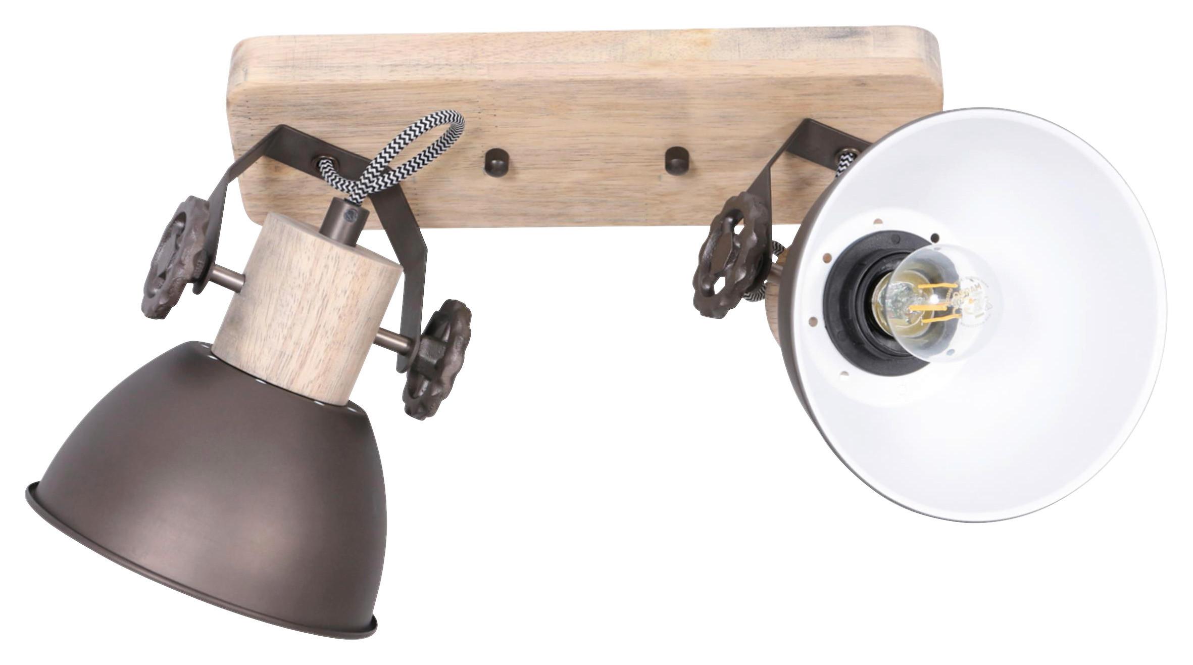 Deckenspots Gearwood - Anthrazit, Trend, Holz/Metall (32/19/17cm)