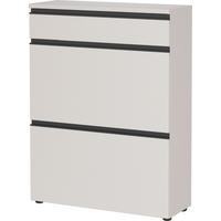 Schuhschrank Gw-Baldone Beige B: 80 cm - Beige/Schwarz, Design, Holzwerkstoff (80/107/29cm) - MID.YOU