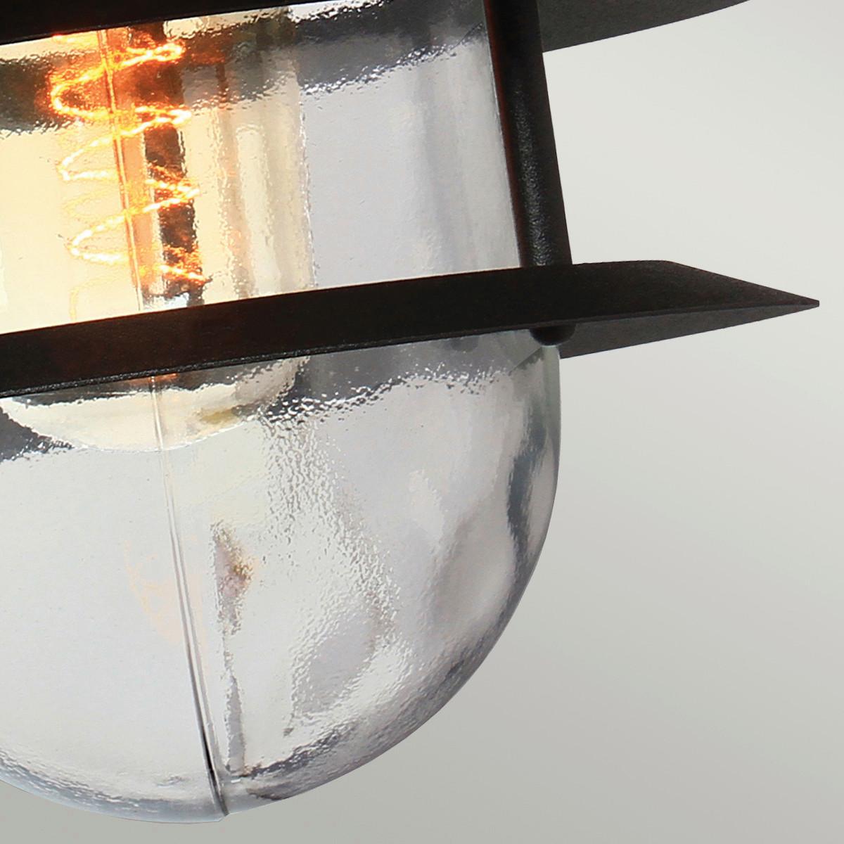 Außenwandleuchte Copenhagen-Bk - Schwarz, KONVENTIONELL, Glas/Metall (22/23,6cm) - Elstead Lighting