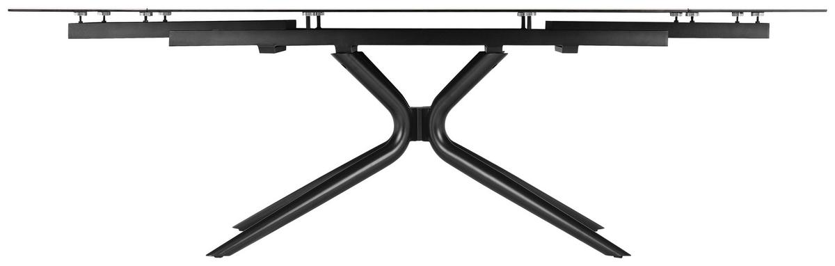 Esstisch Liana Teakfarben/Schwarz L:160-240cm - Schwarz/Teakfarben, MODERN, Glas/Keramik (160-240/90/76cm) - P & B