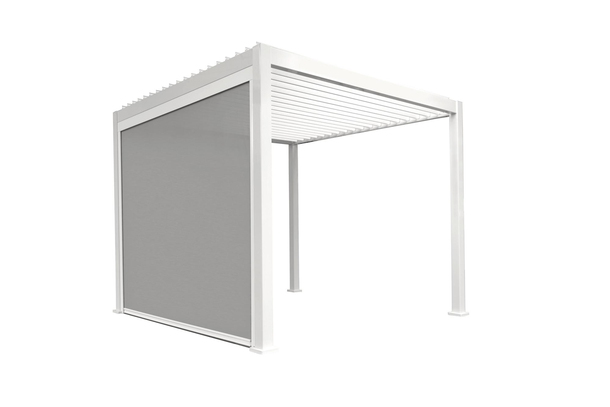 Pergola Deluxe Classic Rollo 300cm Weiss - Weiß/Grau, MODERN, Textil/Metall (300/250/10cm) - Gardenson