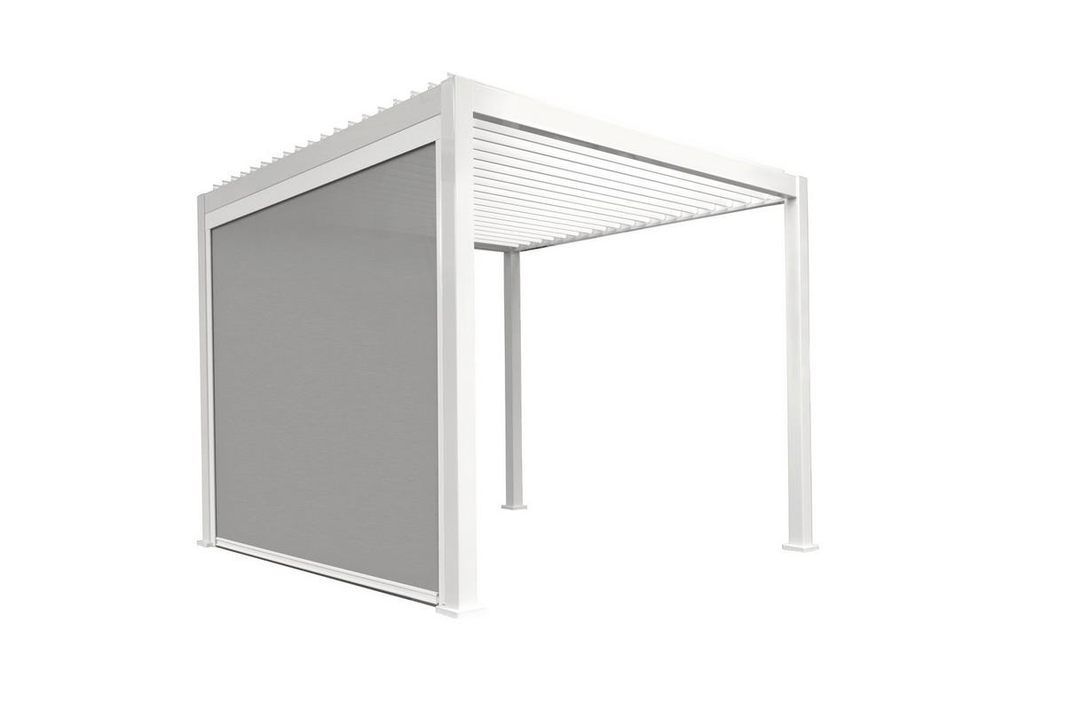 Pergola Deluxe Classic Rollo 300cm Weiss - Weiß/Grau, MODERN, Textil/Metall (300/250/10cm) - Gardenson