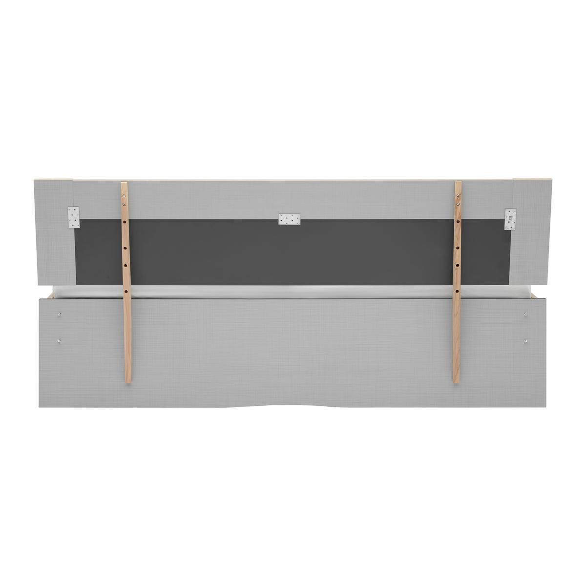Posteľ BERGAMO PL: cca 180/200 cm - grafitová/farba duba, Konventionell, kov/kompozitné drevo (180/200cm) - Based