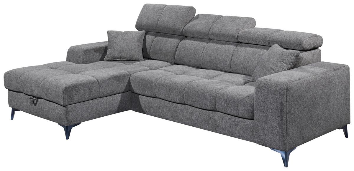 Ecksofa Sydney Anthrazit S: 172/268 Cm - Anthrazit/Schwarz, KONVENTIONELL, Textil (172/268cm) - MID.YOU