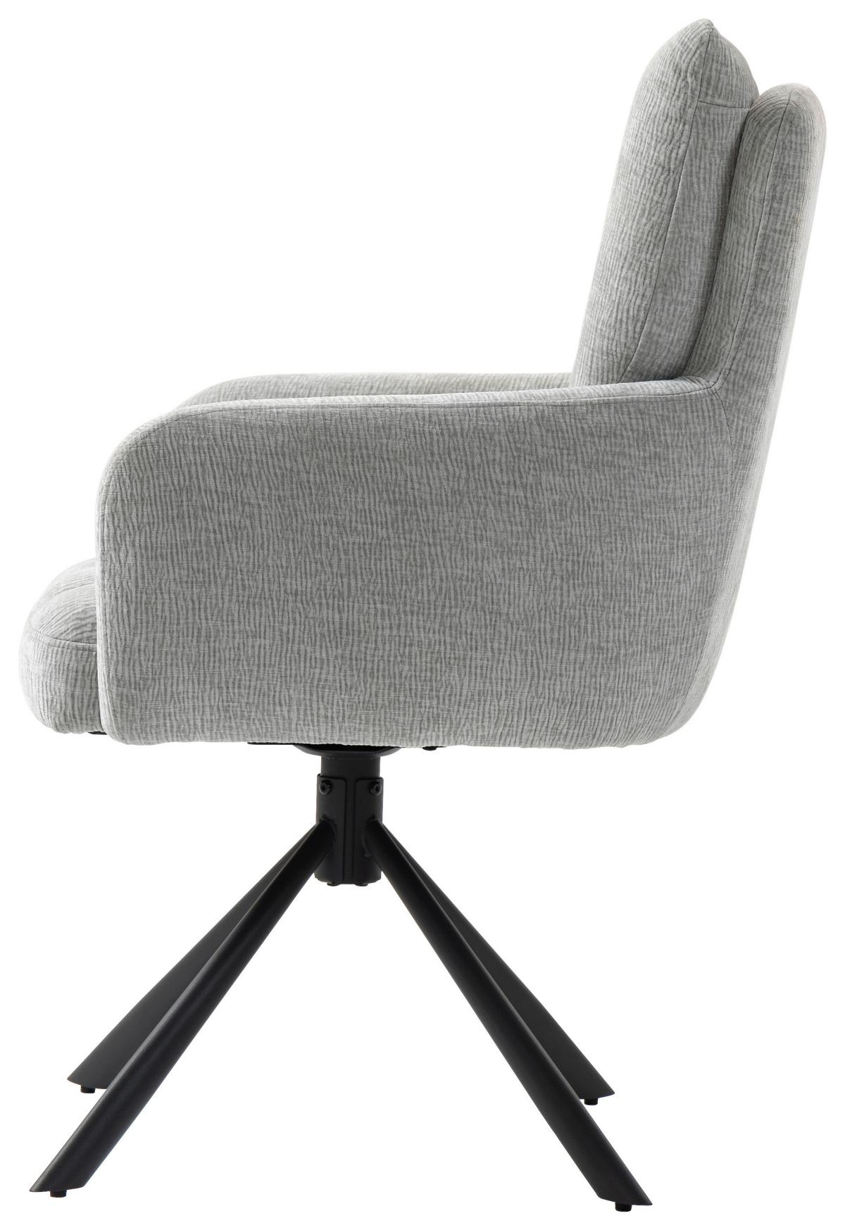 OTOČNÁ STOLIČKA CHARLOTTE -TREND- - čierna/svetlosivá, Modern, kov/textil (61/96/67cm) - Mömax
