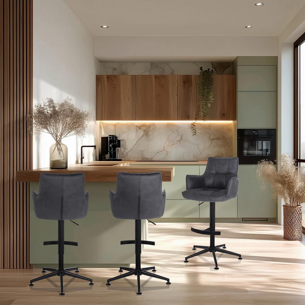 Barhocker Soalo Life High Anthrazit B: 55 Cm - Anthrazit/Schwarz, MODERN, Kunststoff/Textil (55/93/56cm) - MID.YOU