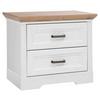 Nachtkästchen Weiß/Eiche H: 54 cm Jasmin II - Schwarz/Weiß, LIFESTYLE, Holzwerkstoff (64cm)