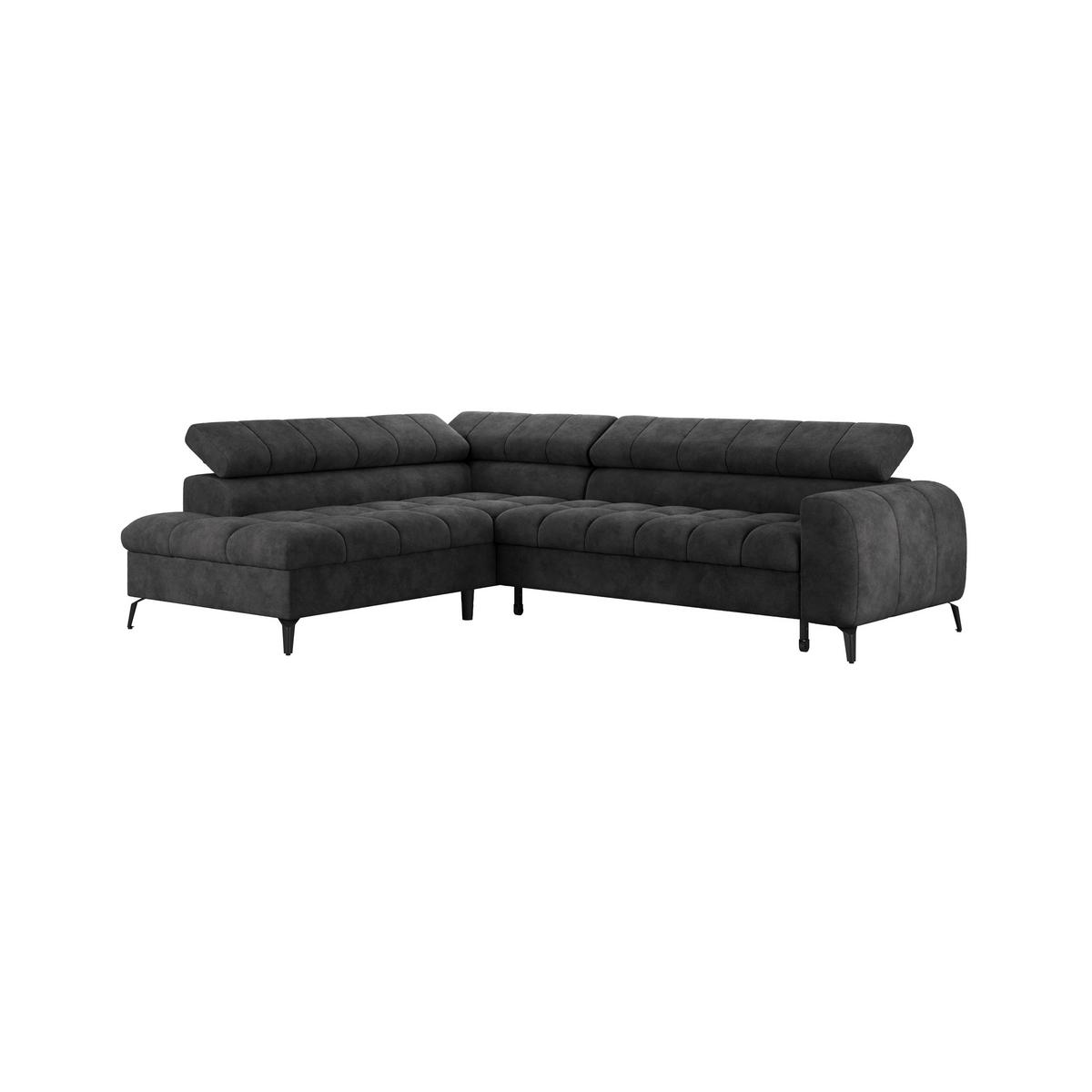 Ecksofa mit Schlaffunktion & Bettkasten Volf Schwarz - Schwarz, Trend, Kunststoff/Textil (203/261cm)