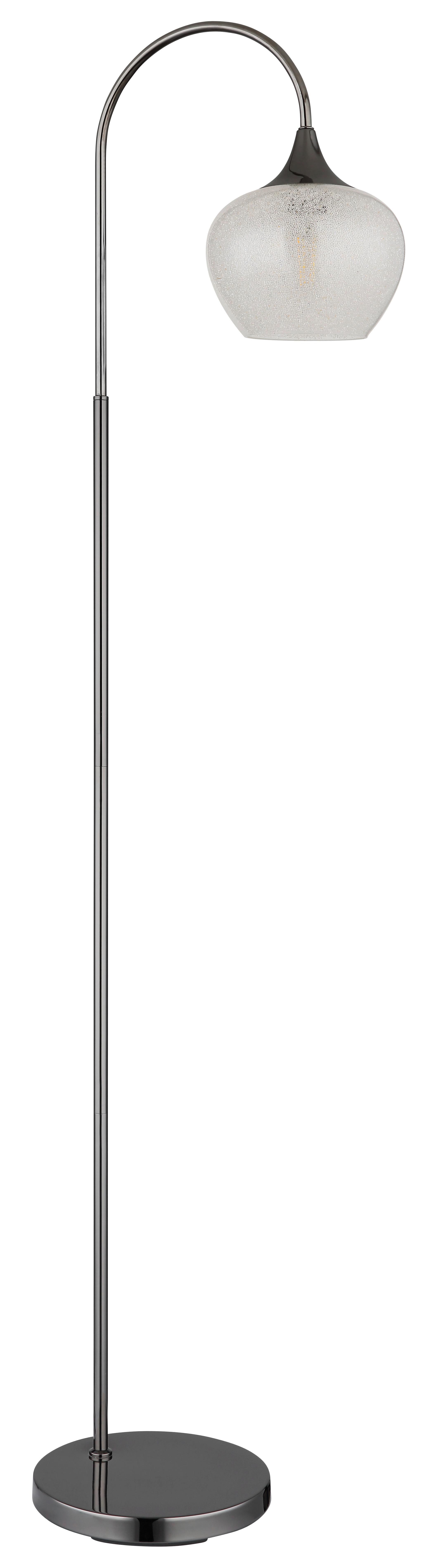 Stehleuchte 15548sk - Klar/Schwarz, KONVENTIONELL, Glas/Metall (39/25/150cm) - Globo