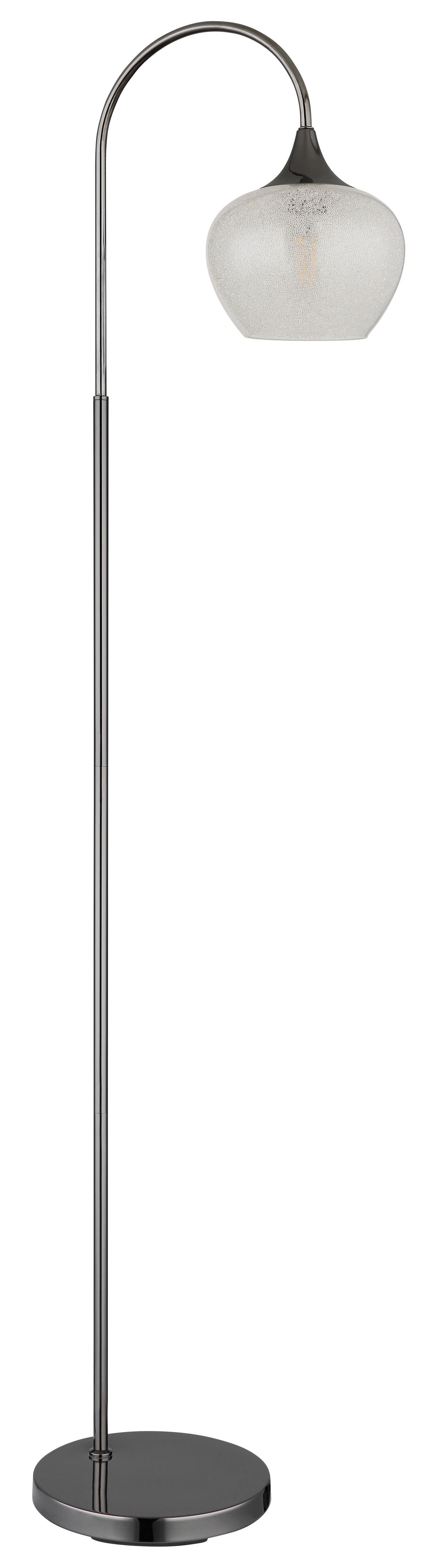 Stehleuchte 15548sk - Klar/Schwarz, KONVENTIONELL, Glas/Metall (39/25/150cm) - Globo