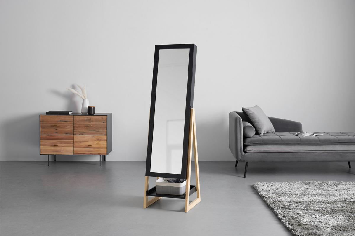 SKŘÍŇKA NA ŠPERKY VIOLA -EXKLUSIV- - černá/přírodní barvy, Moderní, kov/dřevo (42/145/38cm) - Mömax