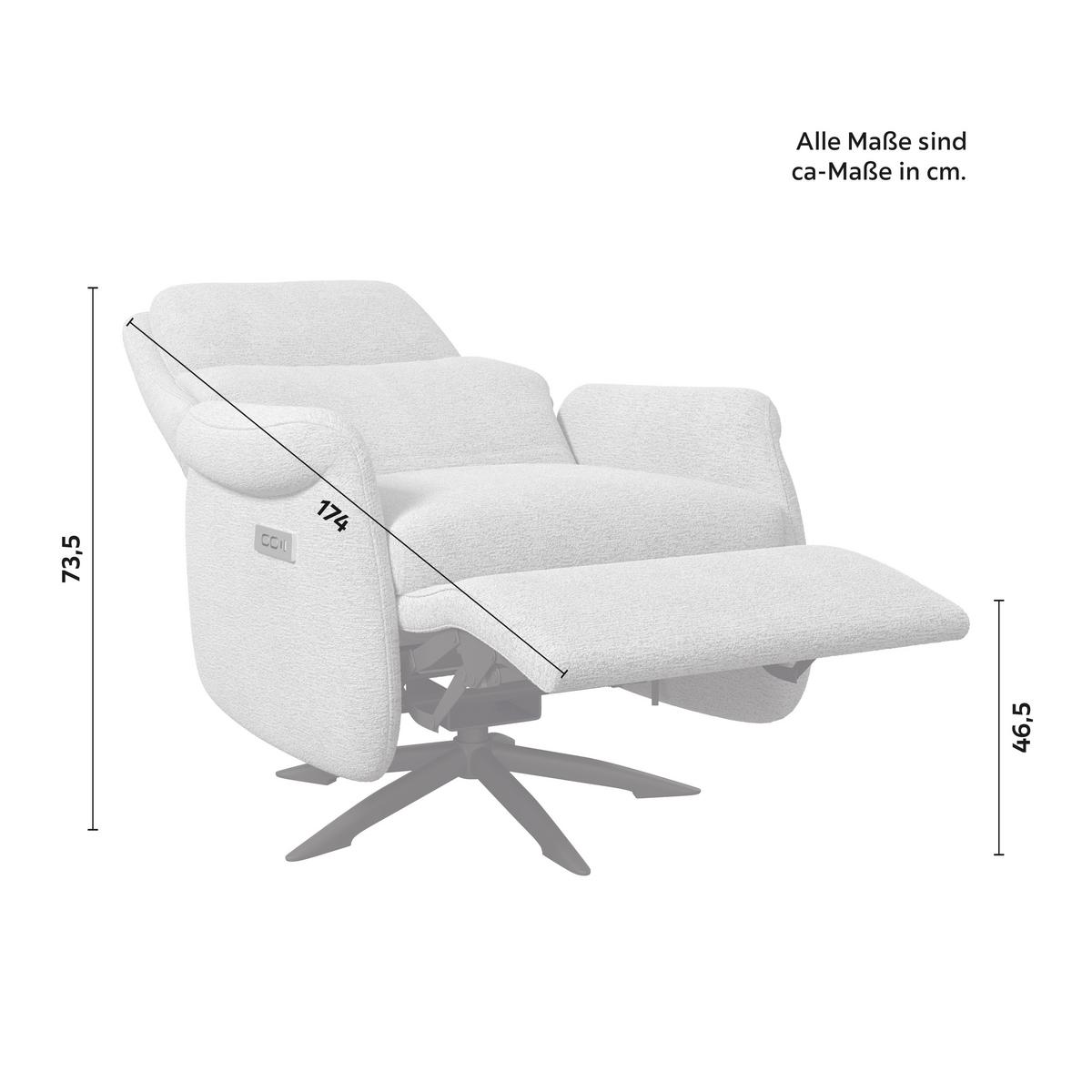 Relaxační křeslo ALICE, světle šedé buklé, max. 140 kg - černá/světle šedá, Moderní, kov/dřevo (76/110/94cm) - Bessagi Home